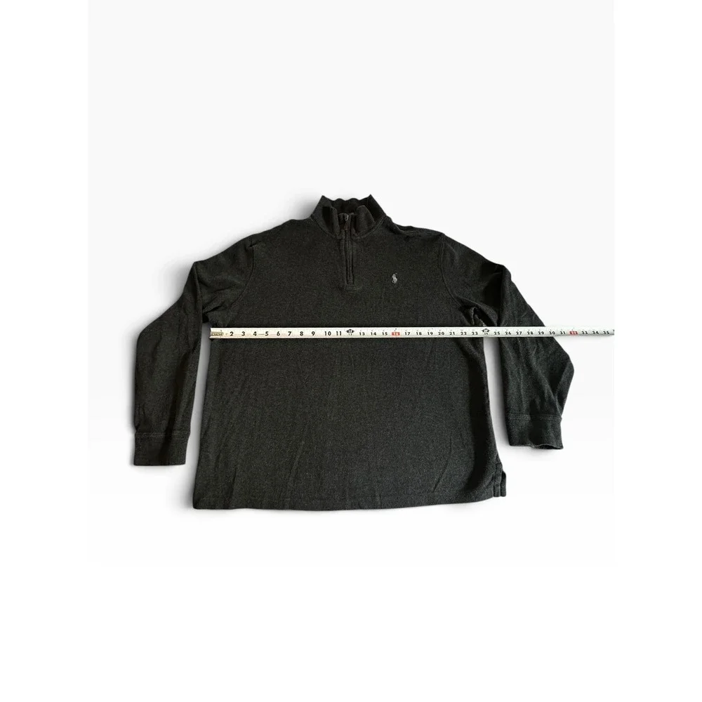 Polo Ralph Lauren Quarter Zip Mens Large Charcoal Gray Estate Rib Pullover